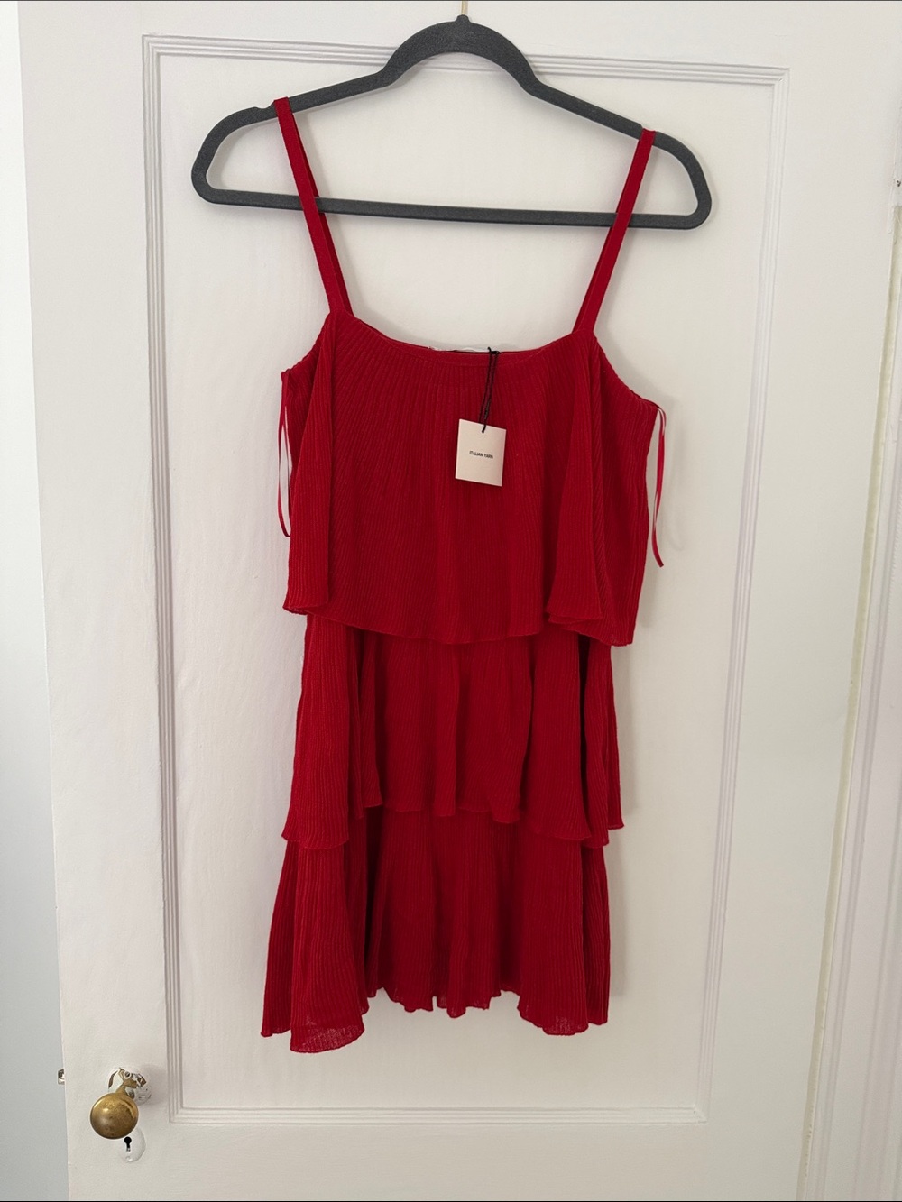 Zara Red Tiered Ruffle Dress